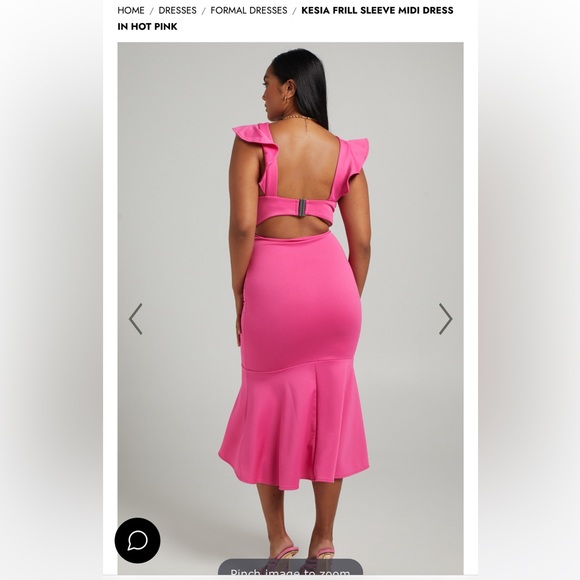 Kesia frill midi dress hot pink. Size US 10. - Picture 2 of 3
